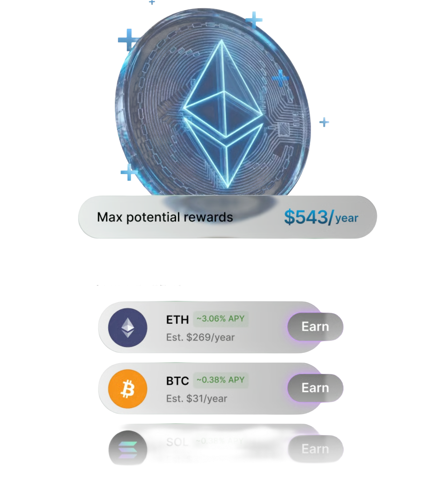 Ledger Wallet 质押与奖励管理界面